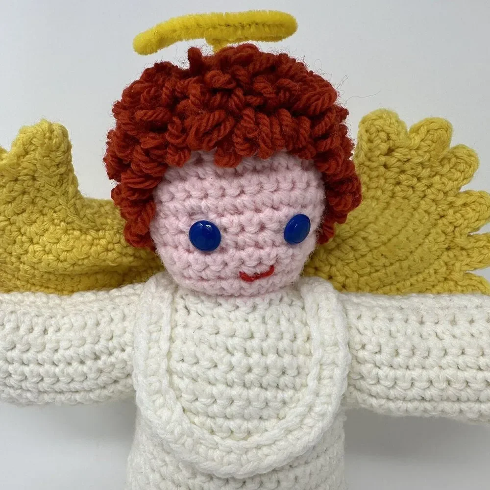 Vintage Handmade Crochet Angel Plush‎ Stuffed 14